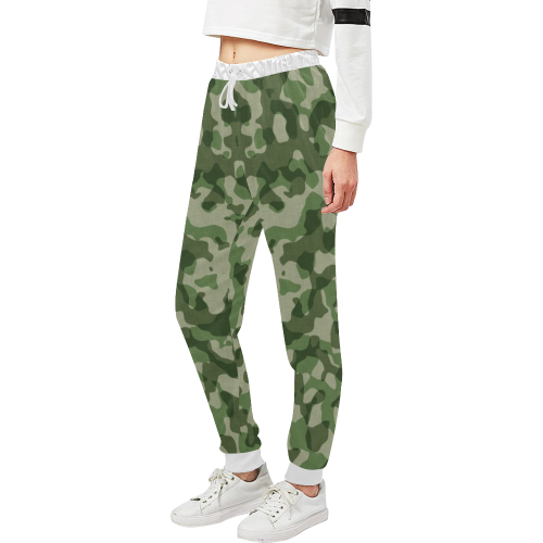 CAMOUFLAGE-GREEN 1 Unisex All Over Print Sweatpants (Model L11)