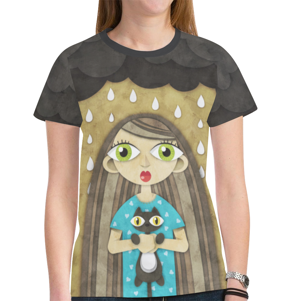 We Love Rain New All Over Print T-shirt for Women (Model T45)
