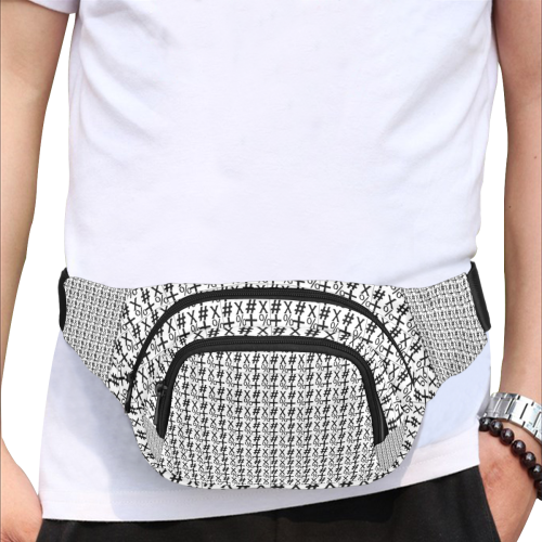 NUMBERS Collection Symbols White Fanny Pack/Small (Model 1677)