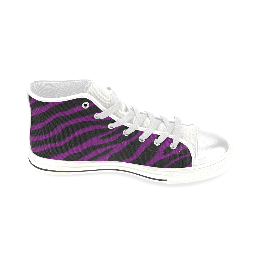 Ripped SpaceTime Stripes - Purple Men’s Classic High Top Canvas Shoes (Model 017)