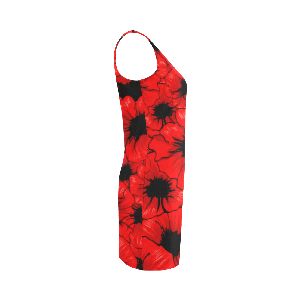Red Hibiscus Medea Vest Dress (Model D06)