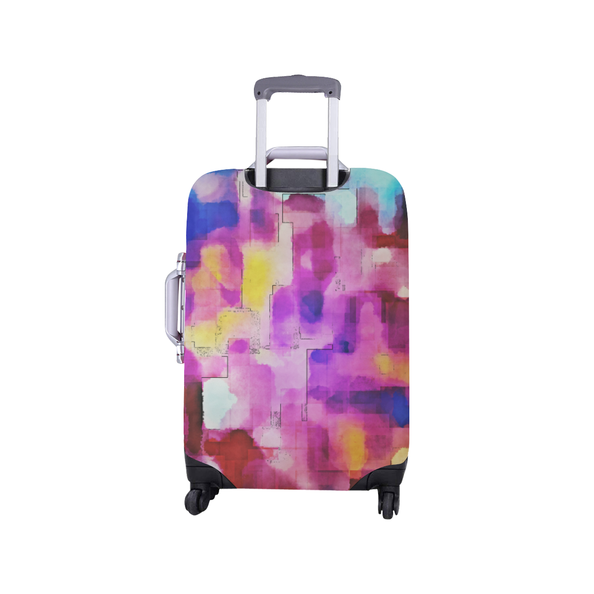 Blue pink watercolors Luggage Cover/Small 18"-21"