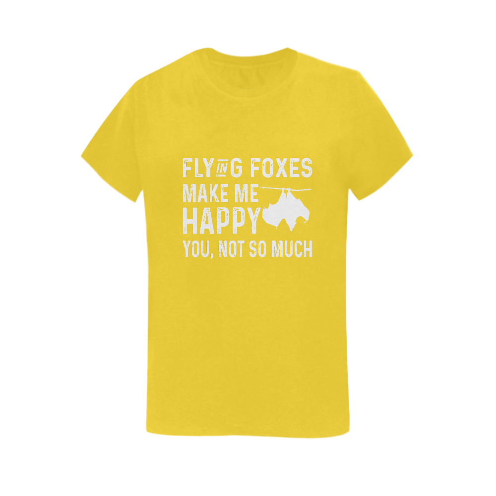 White flying foxes make me happy Women's T-Shirt in USA Size (Two Sides Printing)