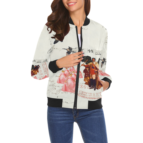 THE KING OF THE FIELD III All Over Print Bomber Jacket for Women (Model H19)