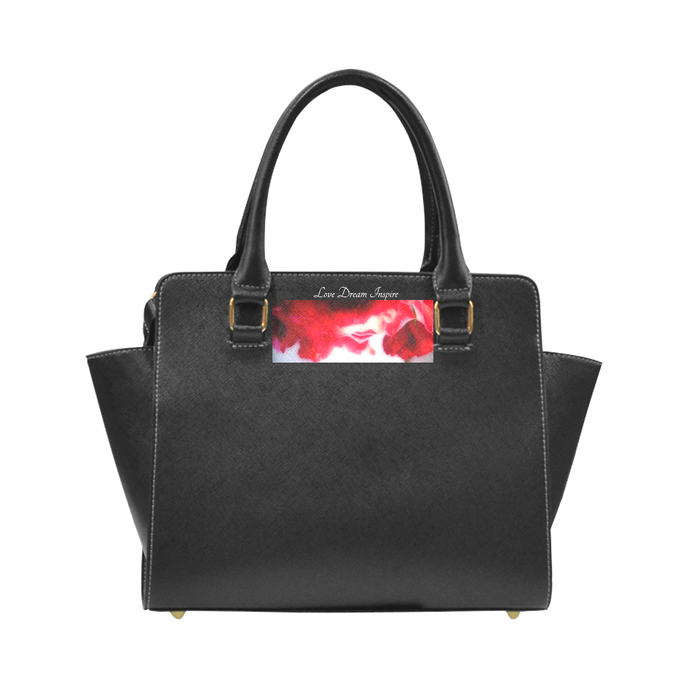 Red Rose #LoveDreamInspireCo Rivet Shoulder Handbag (Model 1645)