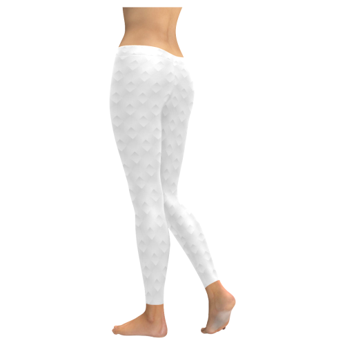 White Rombus Pattern Women's Low Rise Leggings (Invisible Stitch) (Model L05)