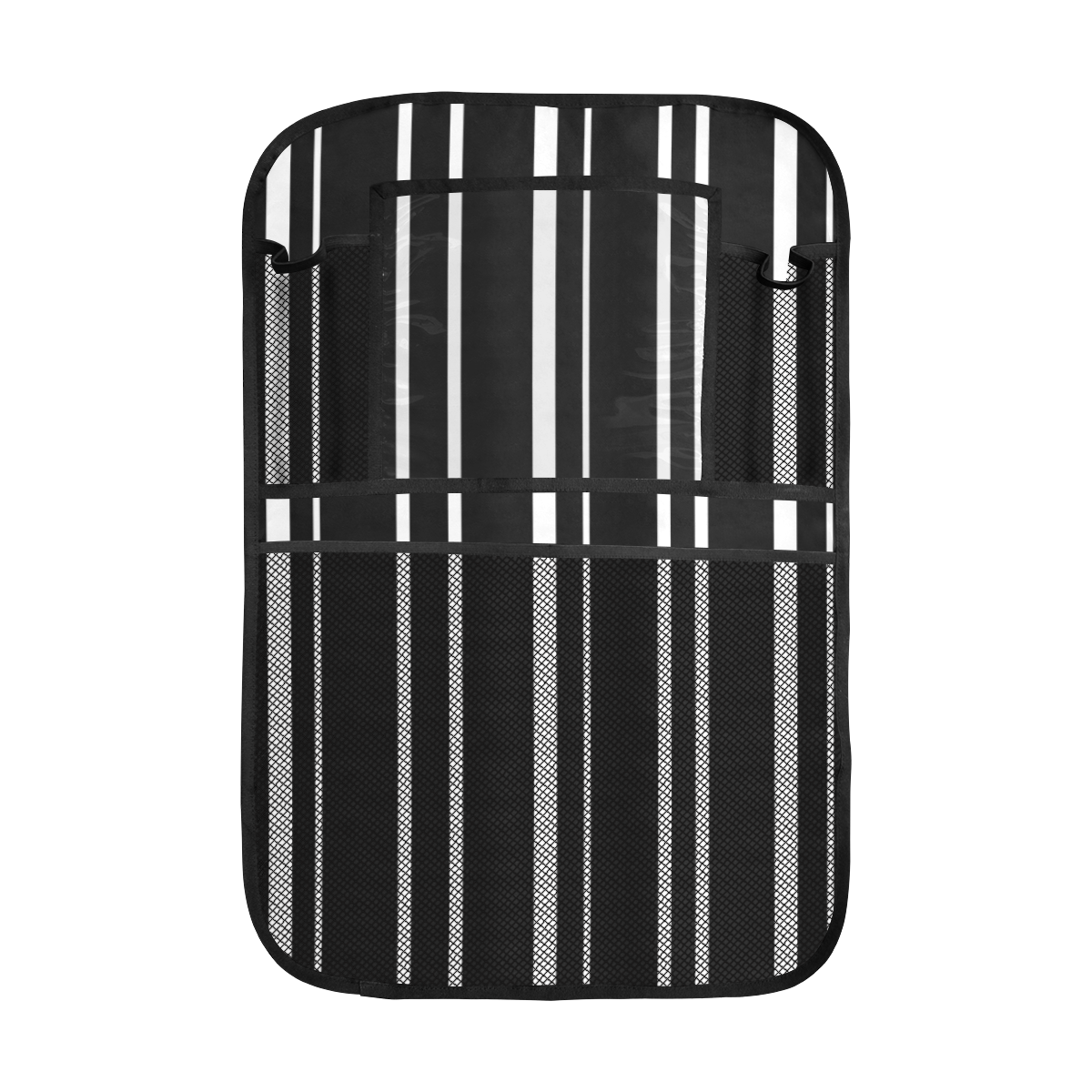 white stripes on black Car Seat Back Organizer (2-Pack)