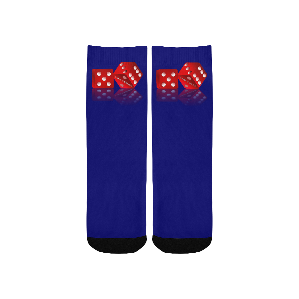 Las Vegas Craps Dice Blue Custom Socks for Kids