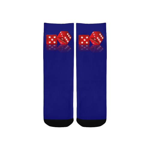 Las Vegas Craps Dice Blue Custom Socks for Kids