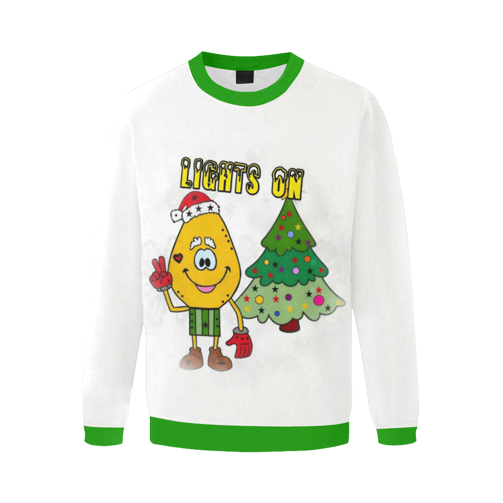 Fun Christmas Lights by Nico Bielow Men's Oversized Fleece Crew Sweatshirt (Model H18)