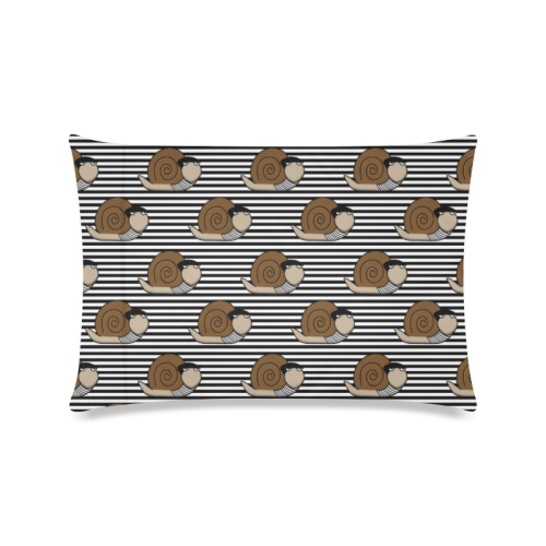 Escargot ~ French Snail Custom Zippered Pillow Case 16"x24"(Twin Sides)