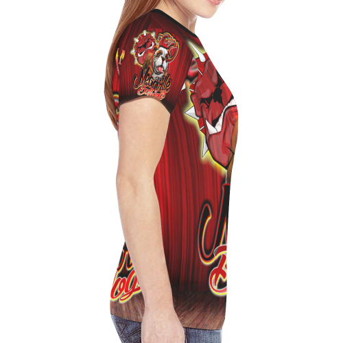 Meadville Bulldogs - Curtain New All Over Print T-shirt for Women (Model T45)