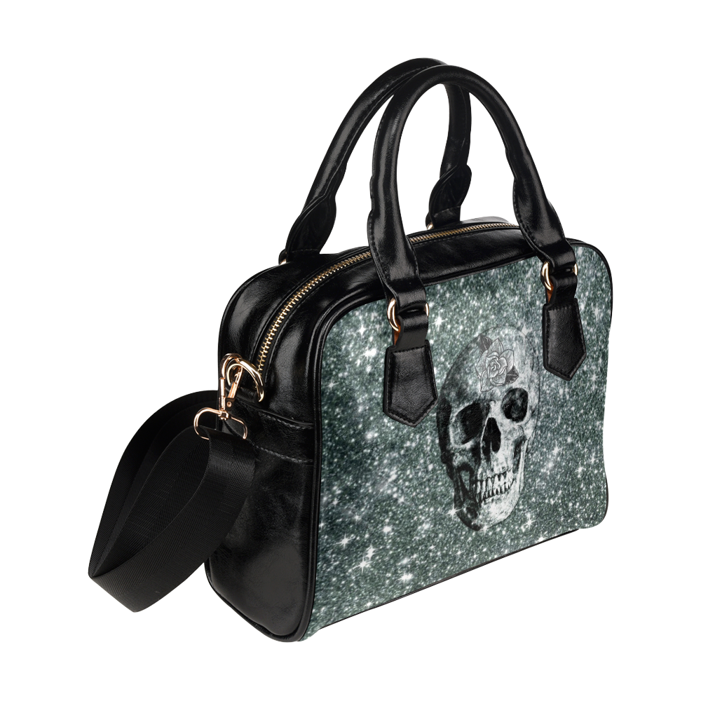 Modern sparkling Skull E by JamColors Shoulder Handbag (Model 1634)