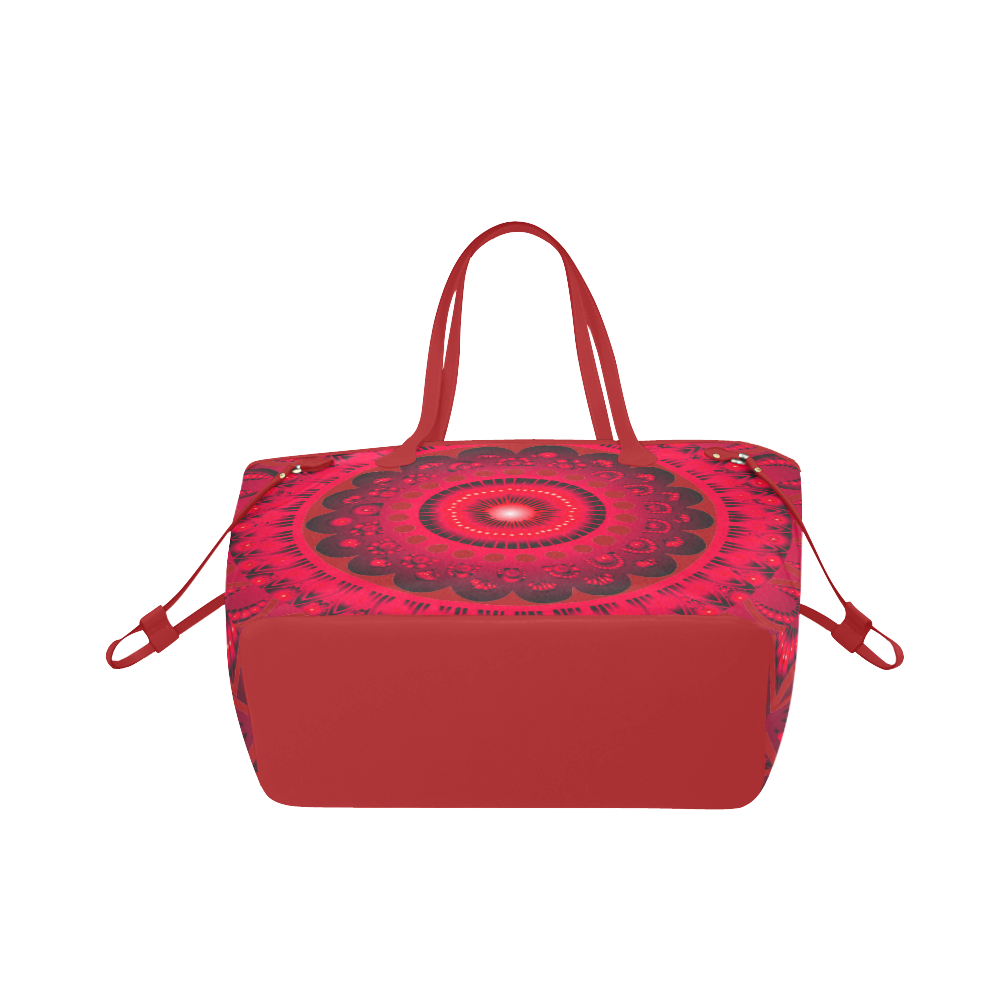 mandala 1 red leather tote Clover Canvas Tote Bag (Model 1661)