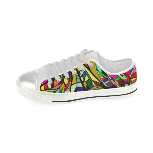 colorful abstract Canvas Women's Shoes/Large Size (Model 018)