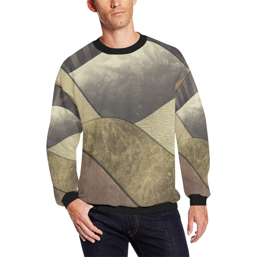 sun space #modern #art Men's Oversized Fleece Crew Sweatshirt/Large Size(Model H18)