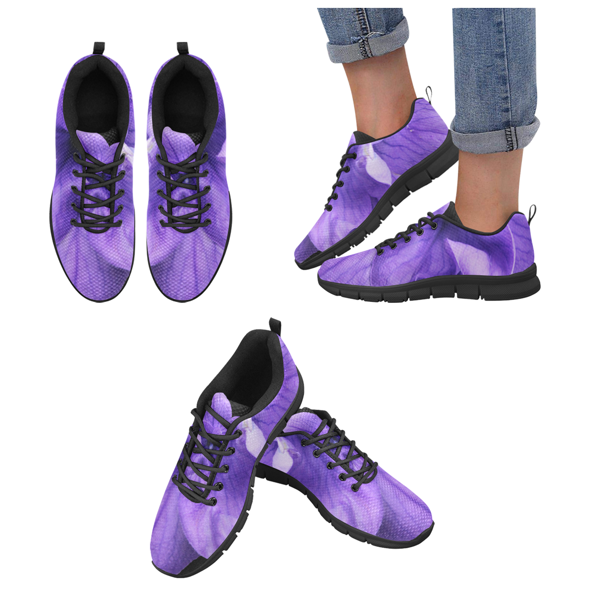 Balloon Flower Women's Breathable Running Shoes/Large (Model 055)