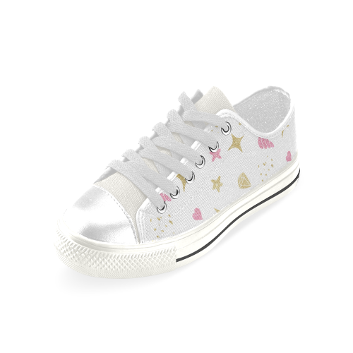 Unicorn Pattern Low Top Canvas Shoes for Kid (Model 018)