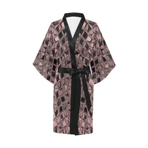 Metallic Bridal Rose Kimono Robe