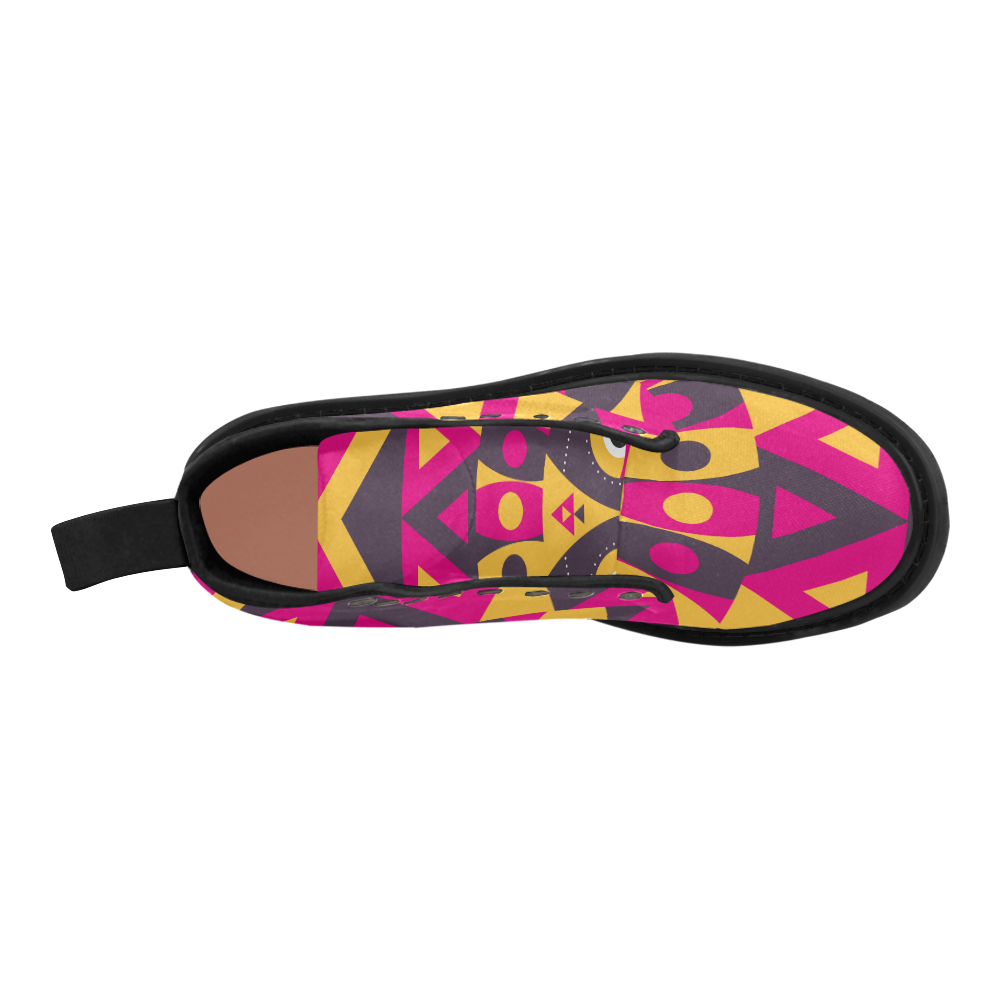 aboriginal tribal Martin Boots for Women (Black) (Model 1203H)