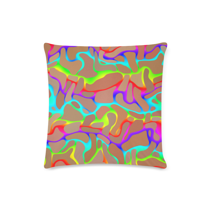 Colorful wavy shapes Custom Zippered Pillow Case 16"x16"(Twin Sides)