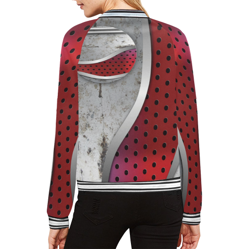 3D metal textured art All Over Print Bomber Jacket for Women (Model H21)