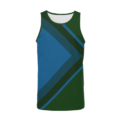 Classic Blue Layers on Green Men's All Over Print Tank Top (Model T57)