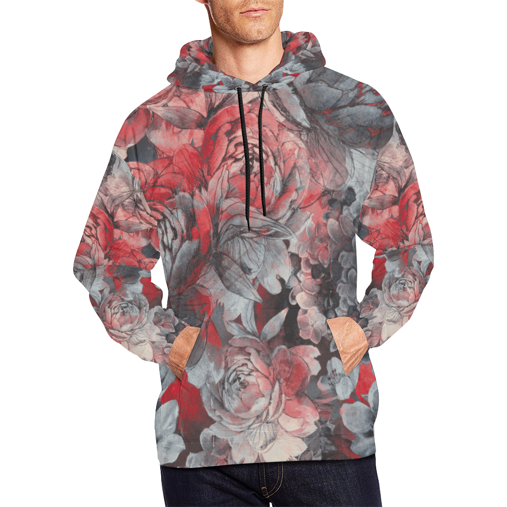 flowers3sm1 All Over Print Hoodie for Men/Large Size (USA Size) (Model H13)