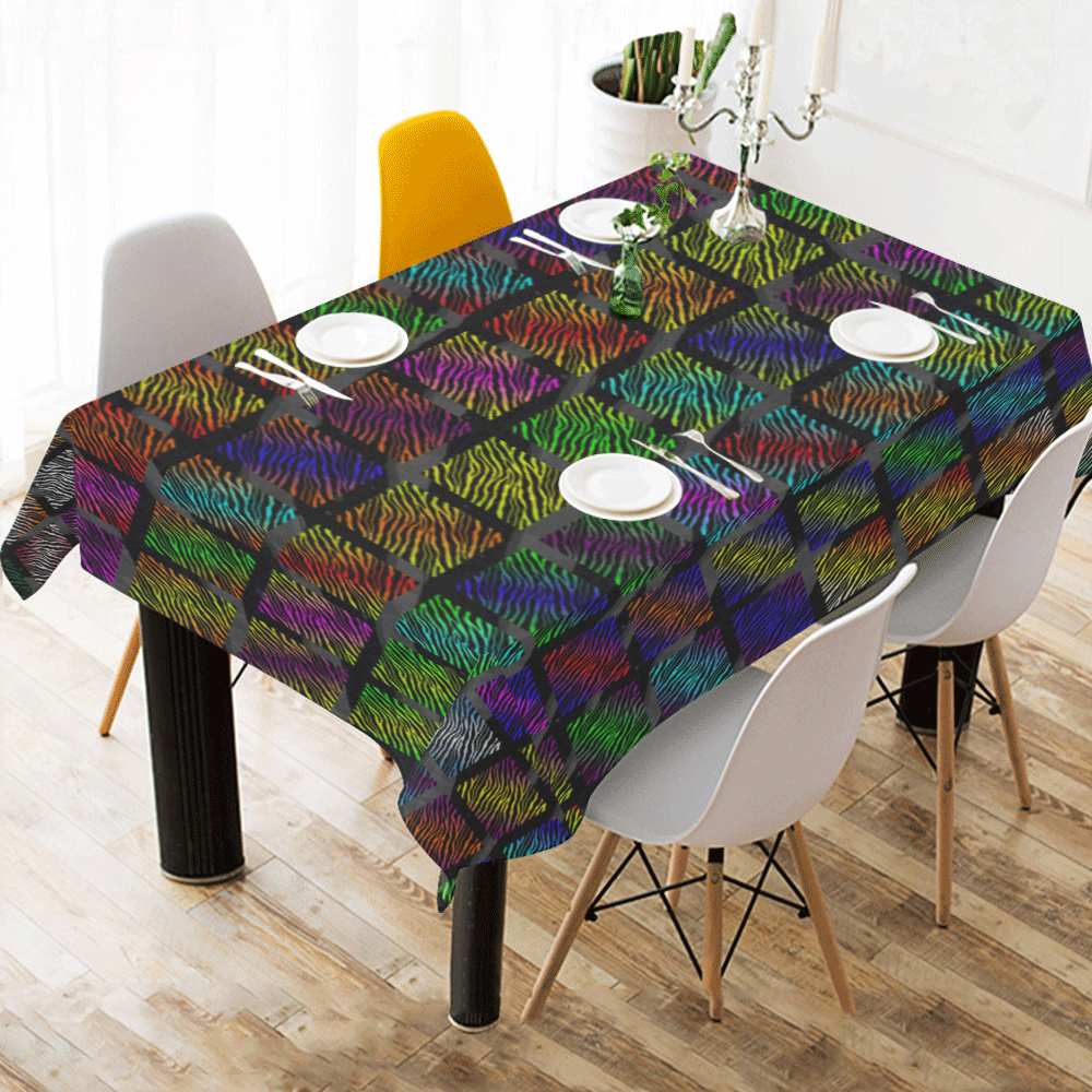 Ripped SpaceTime Stripes Collection Cotton Linen Tablecloth 60"x 84"
