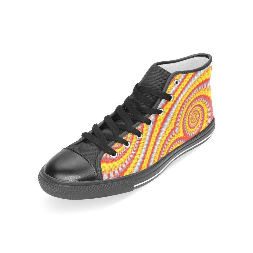 Spiraling Women's Classic High Top Canvas Shoes (Model 017)