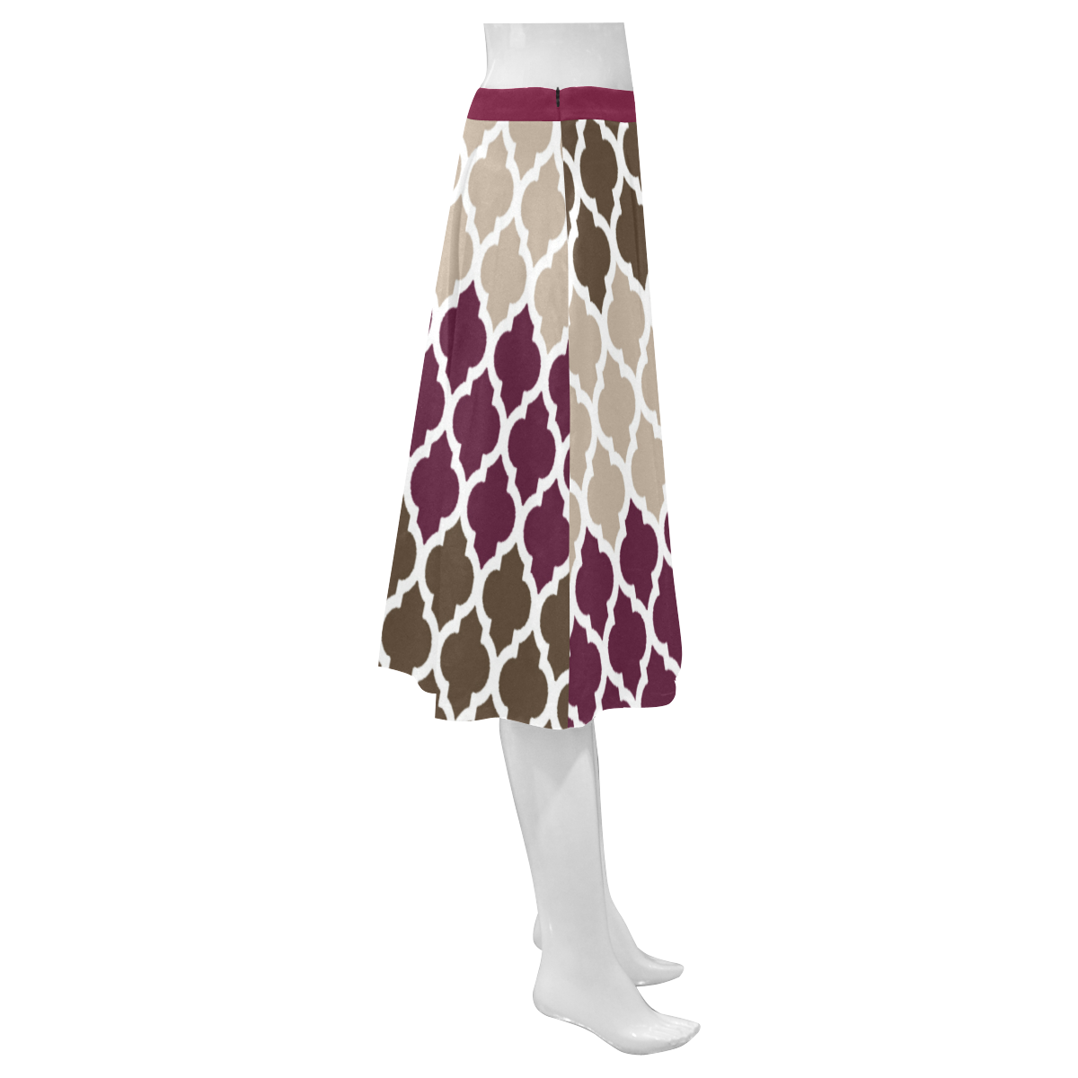 stripe lace pattern Mnemosyne Women's Crepe Skirt (Model D16)