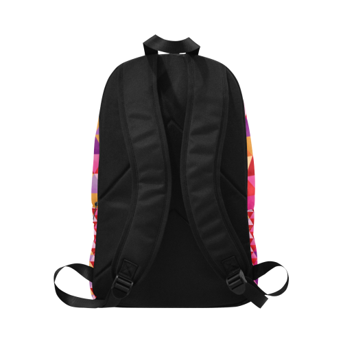 Triangle Pattern - Red Purple Pink Orange Yellow Fabric Backpack for Adult (Model 1659)