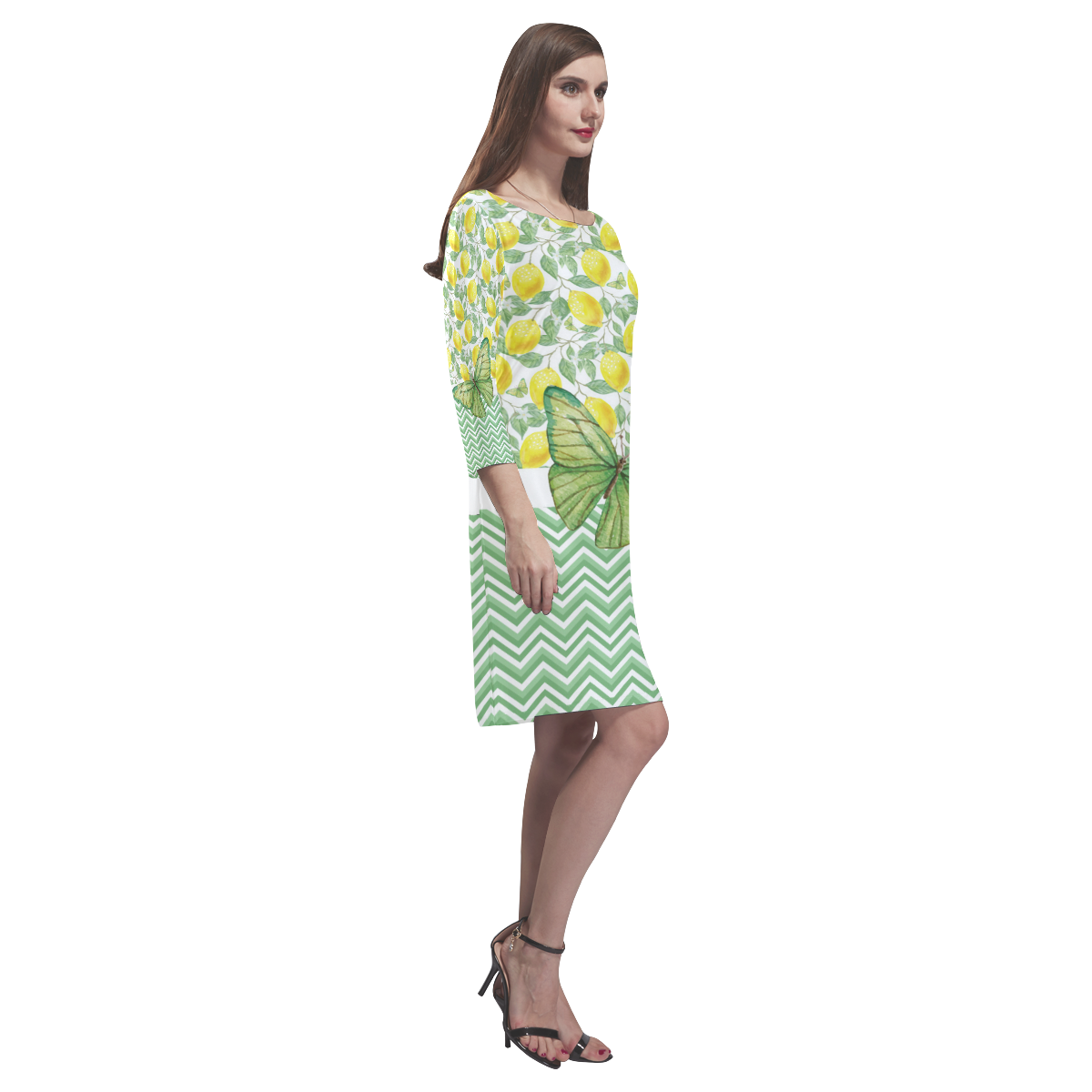 Butterfly And Lemons Rhea Loose Round Neck Dress(Model D22)