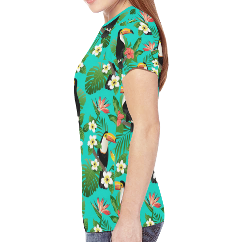 Tropical Summer Toucan Pattern New All Over Print T-shirt for Women (Model T45)