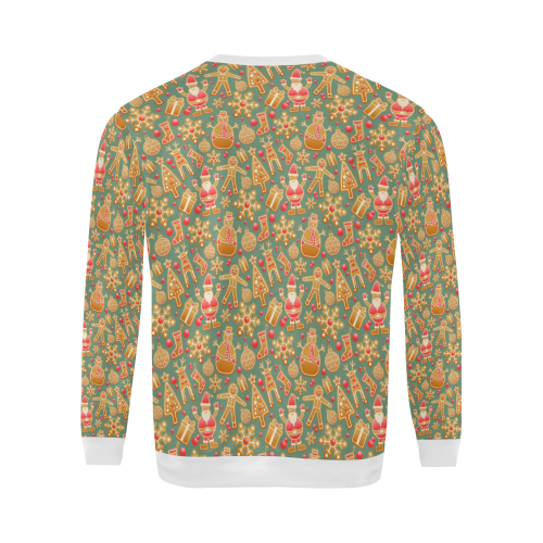 Christmas Gingerbread Icons Pattern All Over Print Crewneck Sweatshirt for Men (Model H18)