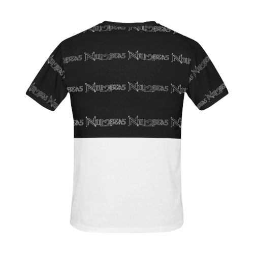 NUMBERS Collection Mini Logos Black/White All Over Print T-Shirt for Men (USA Size) (Model T40)