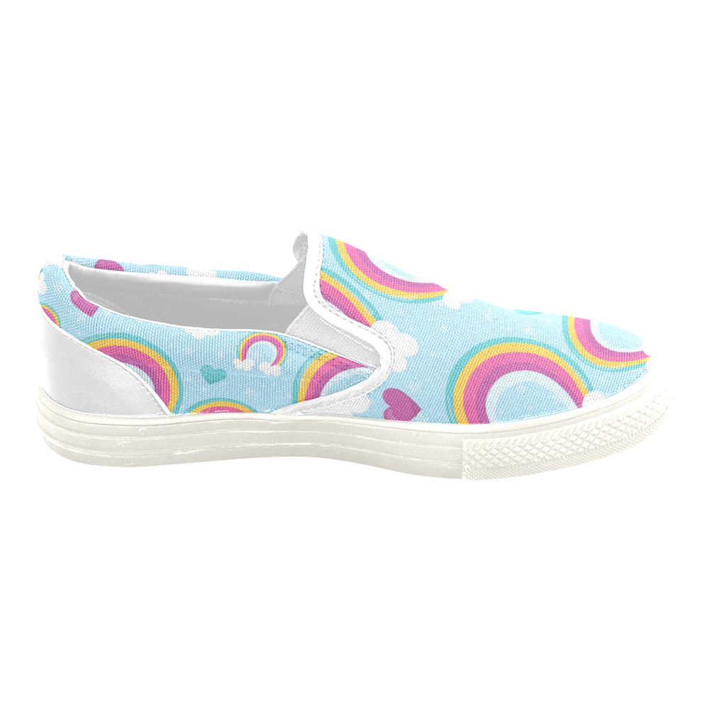 Rainbow Sky Slip-on Canvas Shoes for Kid (Model 019)