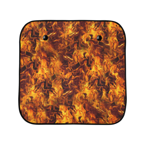 Flaming Fire Pattern Car Sun Shade 28"x28"x2pcs
