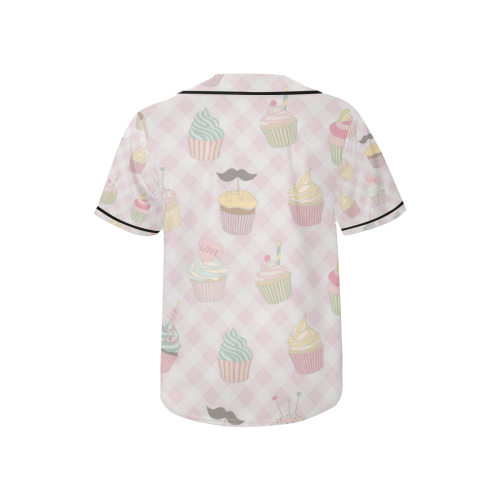 Cupcakes All Over Print Baseball Jersey for Kids (Model T50)
