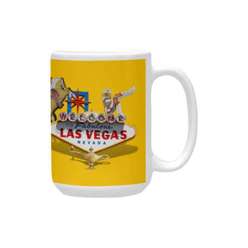 Las Vegas Welcome Sign on Yellow Custom Ceramic Mug (15OZ)