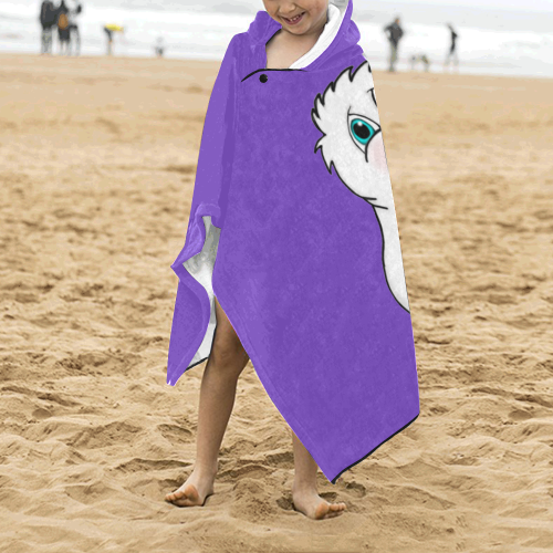 Surprised Seal Purple Kids' Hooded Bath Towels