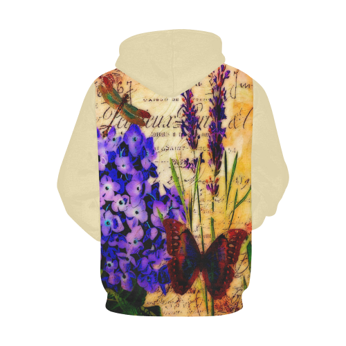 Bright botanical All Over Print Hoodie for Women (USA Size) (Model H13)