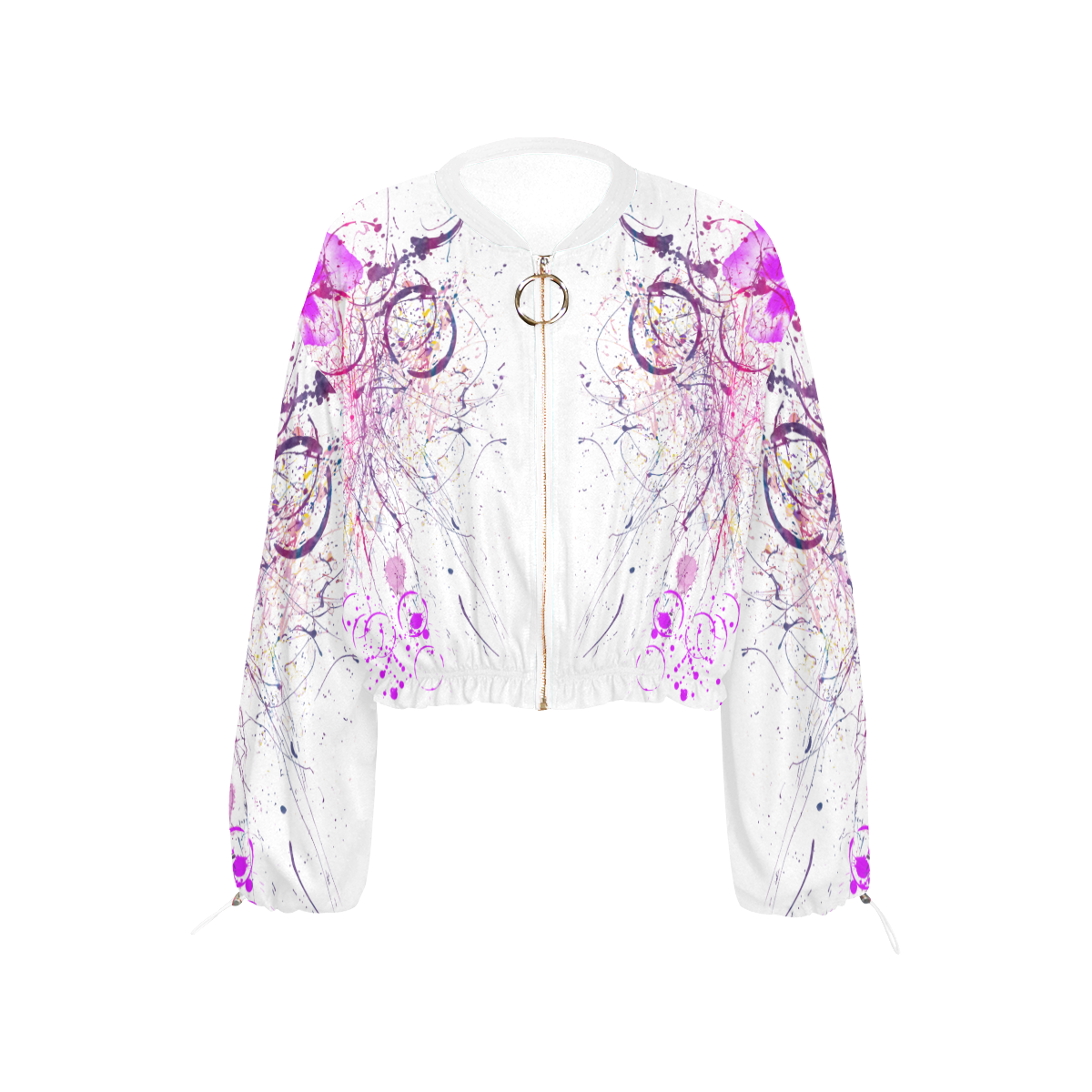 Elegant violet Cropped Chiffon Jacket for Women (Model H30)