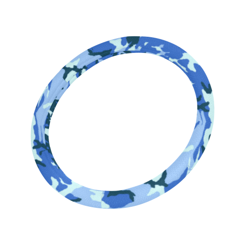 Woodland Blue Camouflage Steering Wheel Cover with Anti-Slip Insert