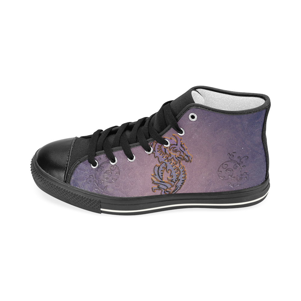 Awesome chinese dragon Women's Classic High Top Canvas Shoes (Model 017)