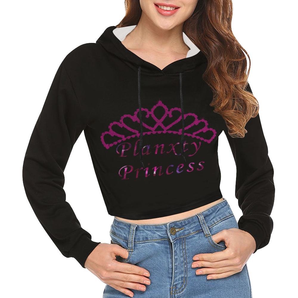 Planxty Princess Crop top All Over Print Crop Hoodie for Women (Model H22)