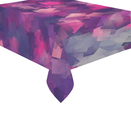 purple pink magenta cubism #modern Cotton Linen Tablecloth 60" x 90"