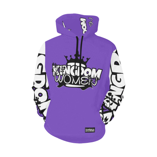 Purple All Over Print Hoodie for Women (USA Size) (Model H13)