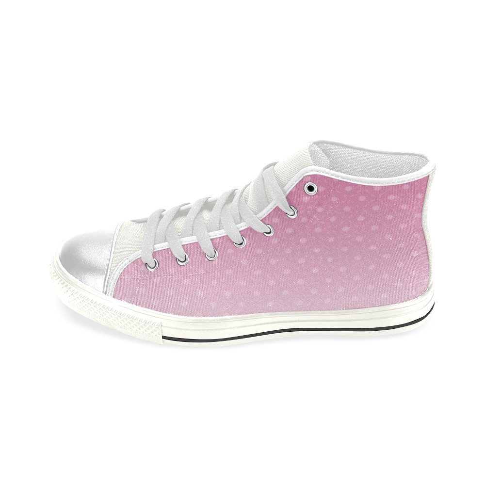 pink polka2 Women's Classic High Top Canvas Shoes (Model 017)