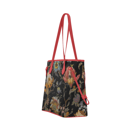 Dark Floral Clover Canvas Tote Bag (Model 1661)